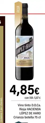 Cash Ifa HACIENDA LÓPEZ DE HARO Vino tinto D.O.Ca. Rioja Crianza botella oferta