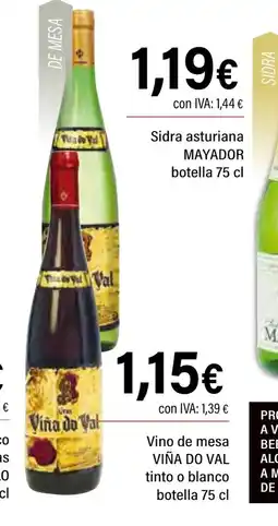 Cash Ifa Vino de mesa tinto o blanco botella oferta