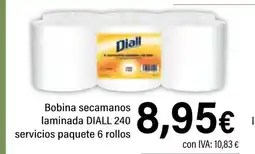 Cash Ifa DIALL Bobina secamanos laminada 240 servicios paquete 6 rollos oferta