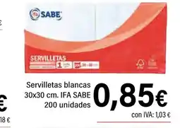 Cash Ifa IFA SABE Servilletas blancas oferta