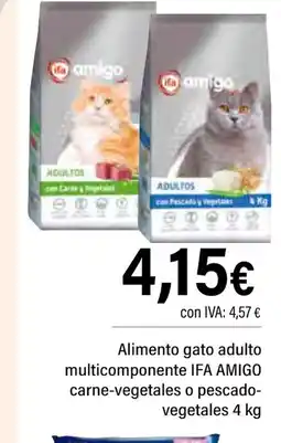Cash Ifa IFA AMIGO Alimento gato adulto multicomponente carne-vegetales o pescado- vegetales oferta