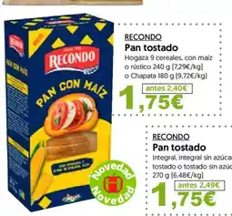 Hiper Usera RECONDO Pan tostado oferta