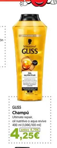 Hiper Usera GLISS Champú oferta
