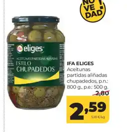 Alimerka IFA ELIGES Aceitunas partidas aliñadas chupadedos oferta
