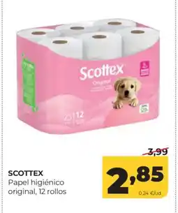 Alimerka SCOTTEX Papel higiénico original, 12 rollos oferta