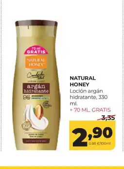Alimerka NATURAL HONEY Loción argán hidratante oferta