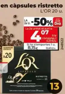 Dia L'or - café en cápsulas ristretto oferta