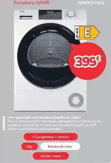 Mi electro Haier - secadora hd80e9296 oferta