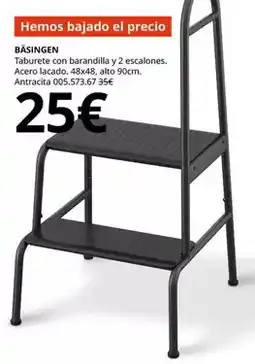 IKEA Antracita - taburete con carardilla y 2 escalones oferta