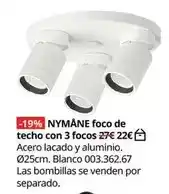 IKEA Blanco - nymène foco de techo con 3 focos oferta