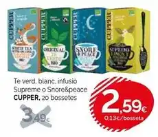 Condis Cupper - te verd, blanc, infusio supreme o snore&peace oferta