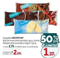 Condis Bicentury - coquetes blat de moro amb xocolata oferta