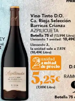 Gadis AZPILICUETA Vino Tinto D.O. Ca. Rioja Selección Barricas Crianza oferta