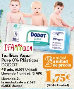Gadis DODOT Toallitas Aqua Pure 0% Plásticos oferta