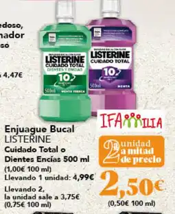 Gadis LISTERINE Enjuague Bucal Cuidado Total o Dientes Encías oferta