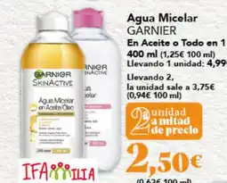 Gadis GARNIER Agua Micelar En Aceite o Todo en 1 oferta