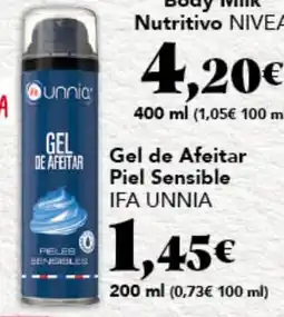 Gadis IFA UNNIA Gel de Afeitar Piel Sensible oferta