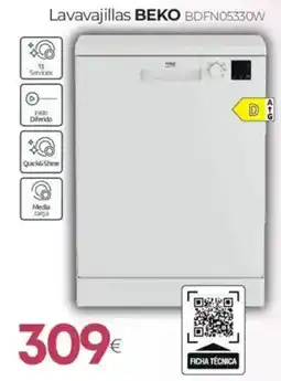 Tien 21 BEKO Lavavajillas BDFN05330W oferta