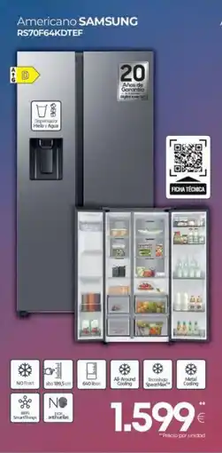 Tien 21 SAMSUNG Americano RS70F64KDTEF oferta