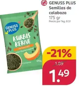 Rossmann GENUSS PLUS Semillas de calabaza oferta