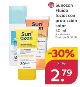Rossmann Sunozon Fluido facial con protección solar oferta