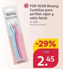 Rossmann FOR YOUR Beauty Cuchillas para perfilar cejas y vello facial oferta