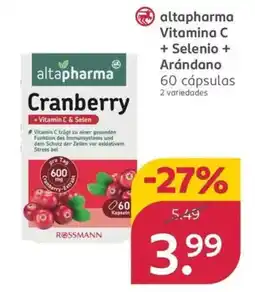 Rossmann ALTAPHARMA Vitamina C + Selenio + Arándano oferta