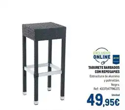 Makro Taburete barbados con reposapies oferta