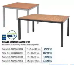 Makro Mesa de exterior gastro lynx oferta