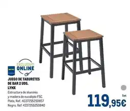 Makro Juego de taburetes de bar 2 uds oferta