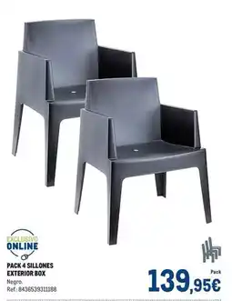 Makro Pack 4 sillones exterior box oferta