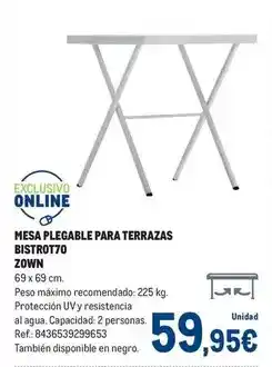 Makro Mesa plegable para terrazas bistrot70 oferta