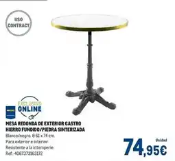 Makro Mesa redonda exterior gastro hierro fundido/piedra sinferzada oferta