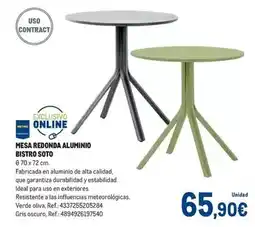 Makro Bistro - mesa redonda aluminio bistro soto oferta