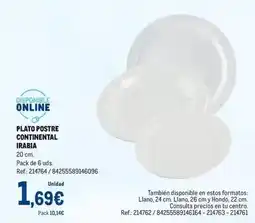 Makro Continental - plato postre oferta