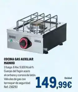 Makro Corona - cocina gas auxiliar mainho oferta