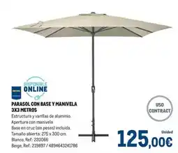 Makro Cruz - parasol con base y manivela oferta