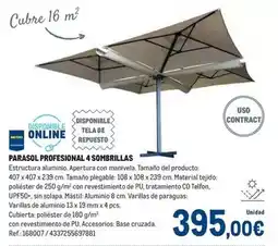 Makro Parasol profesional 4 sombrillas oferta