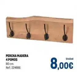 Makro Percha madera 4 pomos oferta