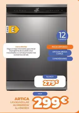 Pascual Martí ARTICA Lavavajillas alv6600dw alv6601dx oferta