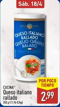 ALDI CUCINA Queso italiano rallado oferta