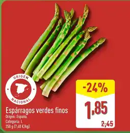 ALDI Espárragos verdes finos oferta