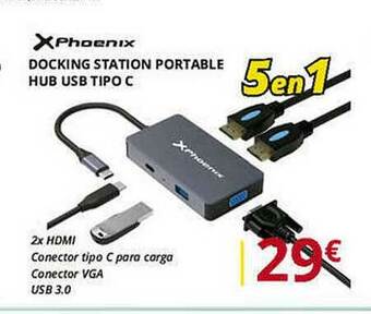 Dynos Informática Xphoenix Docking Station Portable Hub Usb Tipo C oferta