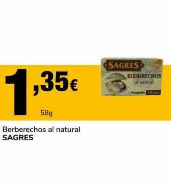 Supeco Berberechos Al Natural Sagres oferta