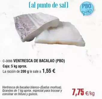 Abordo Ventresca de bacalao oferta