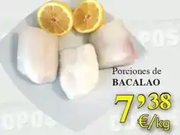 Congelados Copos Porciones de bacalao oferta