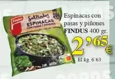 Congelados Copos Findus - espinacas con pasas y pinones oferta