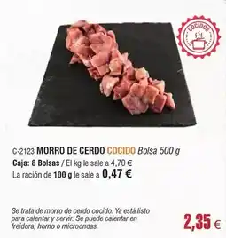 Abordo Morro de cerdo cocido oferta