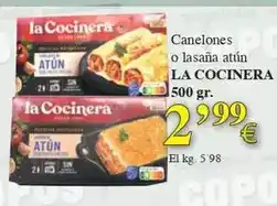 Congelados Copos La cocinera - canelones o lasaña atún oferta