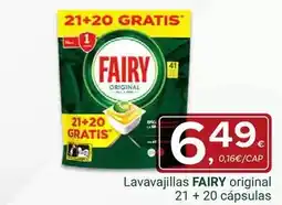 Supermercados Dani Fairy - lavavajillas original 21 + 20 capsulas oferta